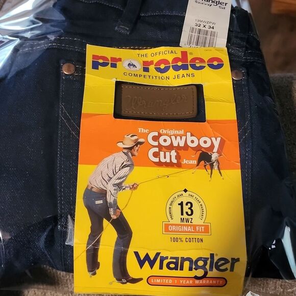 Wrangler 13MWZ ProRodeo Cowboy Cut Jeans Men’s 32x34 Original Fit Indigo NWT - Picture 7 of 7